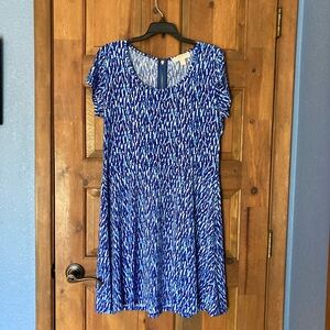 Michael Kors Blue and White Fit and Flare